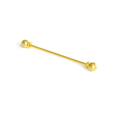 Gold and silver coloured ball screw-in collar bar - Barker Collars