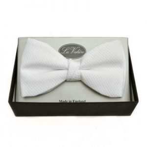 Cambridge White cotton pique, marcella, ready tied bow tie - Barker Collars